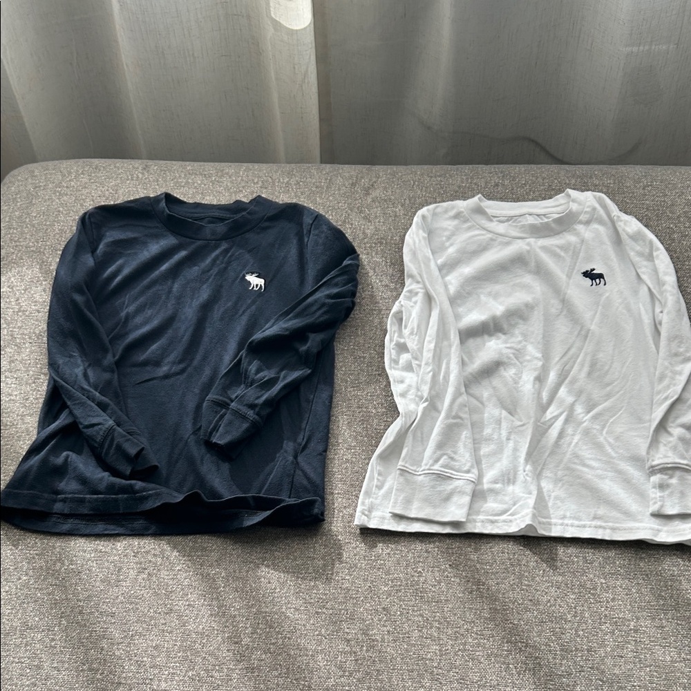 Abercrombie Kids Navy and White Long Sleeve Shirts